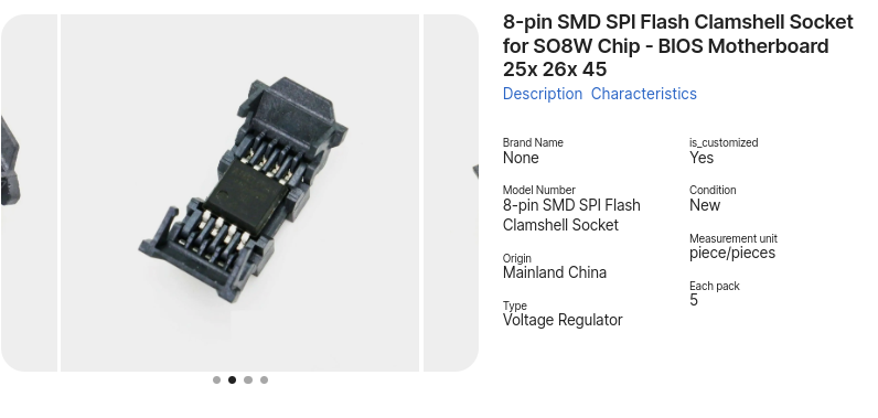 SMD SPI Flash Clamshell example